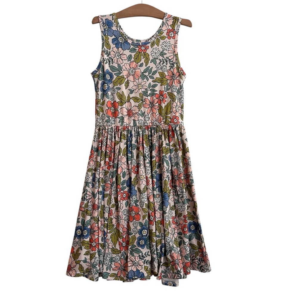 Dot Dot Smile Floral Kids Dress - Blue, Pink, Green